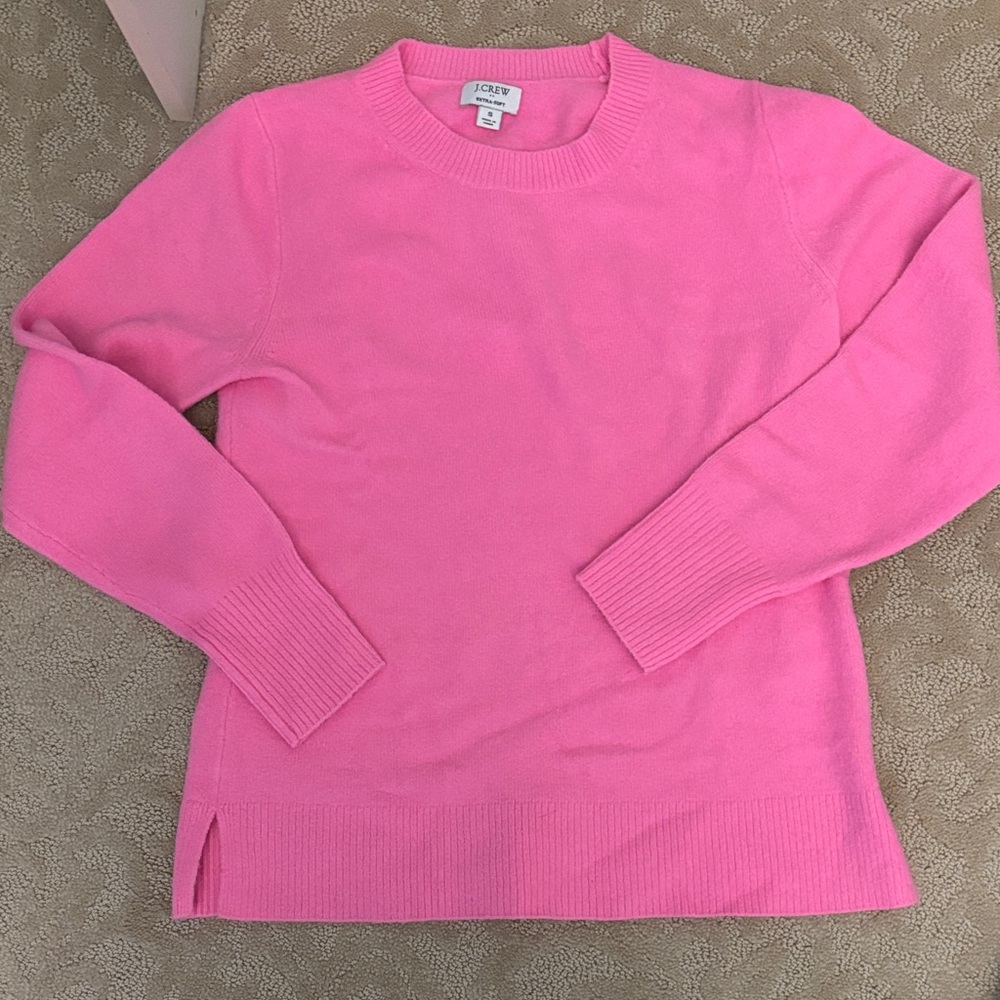 J. Crew Extra Soft Vibrant Pink Sweater